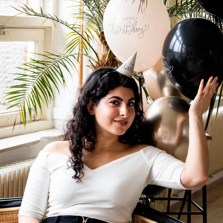 Folat BV - Wholesale Balloon - Latex Balloons - Crème Noir - 33 cm - 6 pieces3