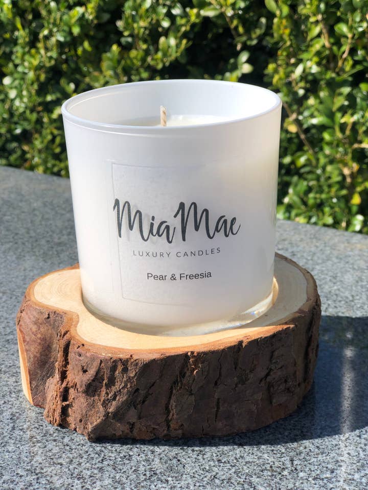 Pear & Fresia for wholesale by MiaMae Luxury Candles