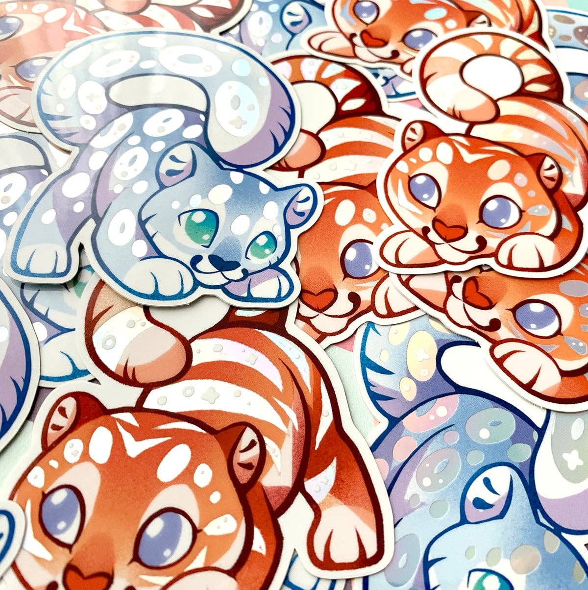 ShinePaw Design - Wholesale Sticker - Holographic Snow Leopard Sticker2