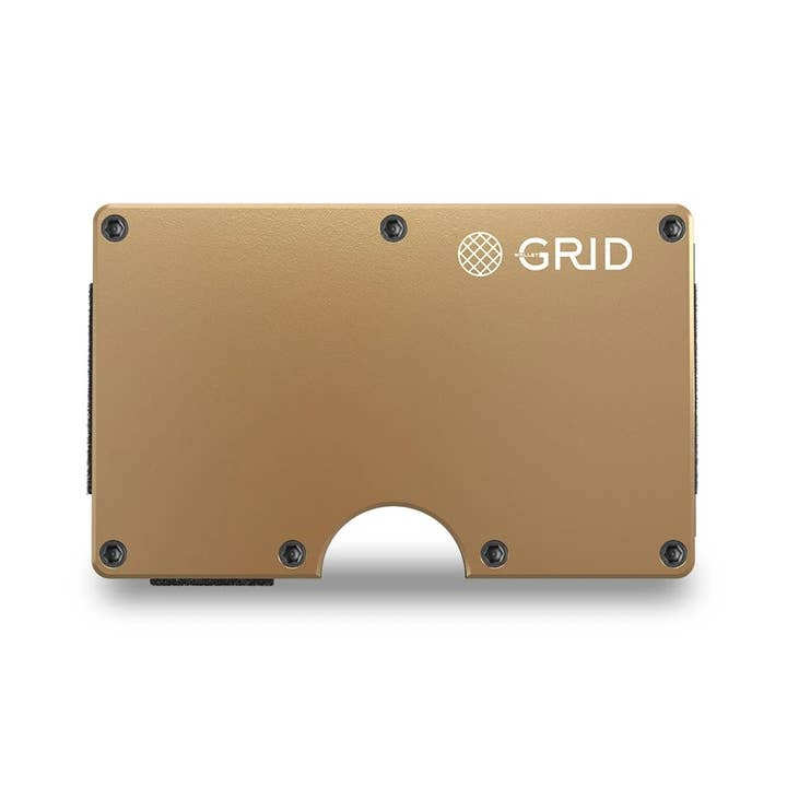 Grid Wallet // Gold Aluminum for wholesale on Faire