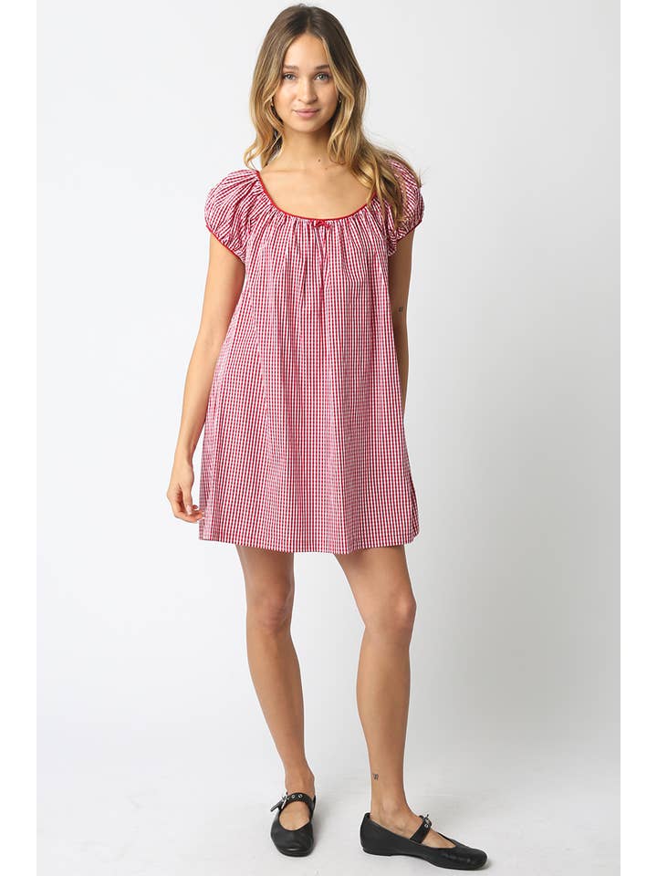 Olivaceous - Vente Robe – femme - Robe Mini à Carreaux Harper4