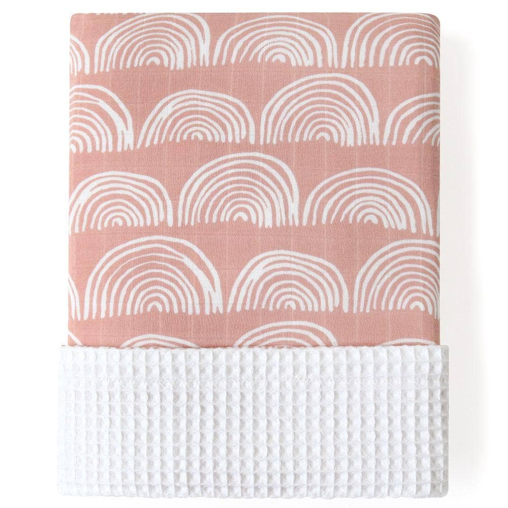 Création cocolyly inc. - Vente Parure de lit – enfant et bébé - Ensemble de literie arc-en-ciel blush pour chambre de bébé0