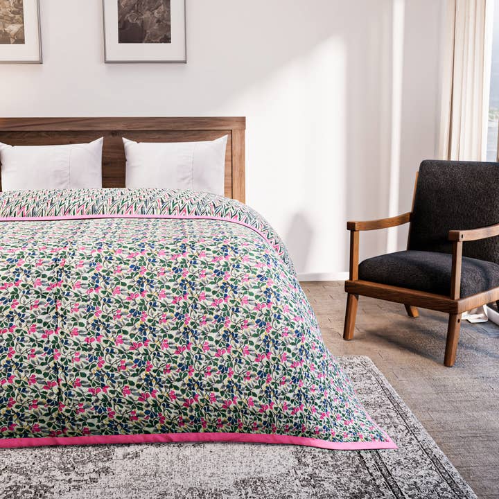 Fabricursh Pure Cotton Block Print Comforter Quilt for wholesale by Fabricrush