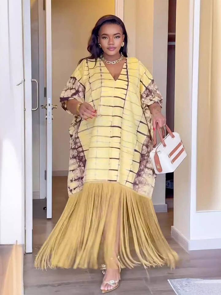 Fringe Trim Short Sleeve Shift Dress for wholesale by Aria Romance