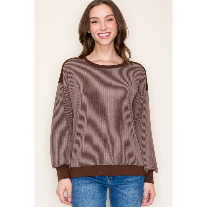 STACCATO - Wholesale Knit Sweater - Women's - COLORBLOCK TEXTURED KNIT PULLOVER