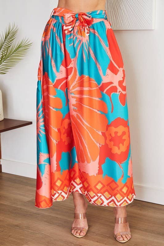 VENTI6 - Vendita all'ingrosso Gonna - Donna - GONNA MAXI IN RASO CON STAMPA CHINA ROSE (0816-CHINAROSE)4