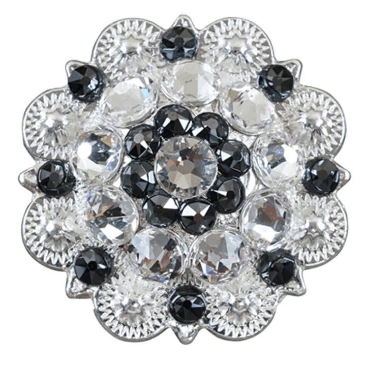Rodeo Drive - Wholesale Craft Supplies - Bright Silver Jet & Clear Crystal Conchos - Sizes from 1"- 3" and Buckles