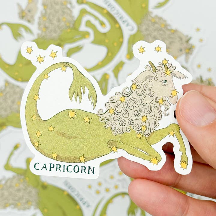 Capricorn Kompostierbarer Aufkleber für den Großhandel von Little Goat Studio