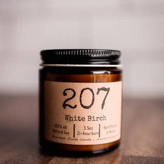 Area Code CUSTOMIZED amber natural soy candle for wholesale by Downeast Doodle Candle Company, LLC