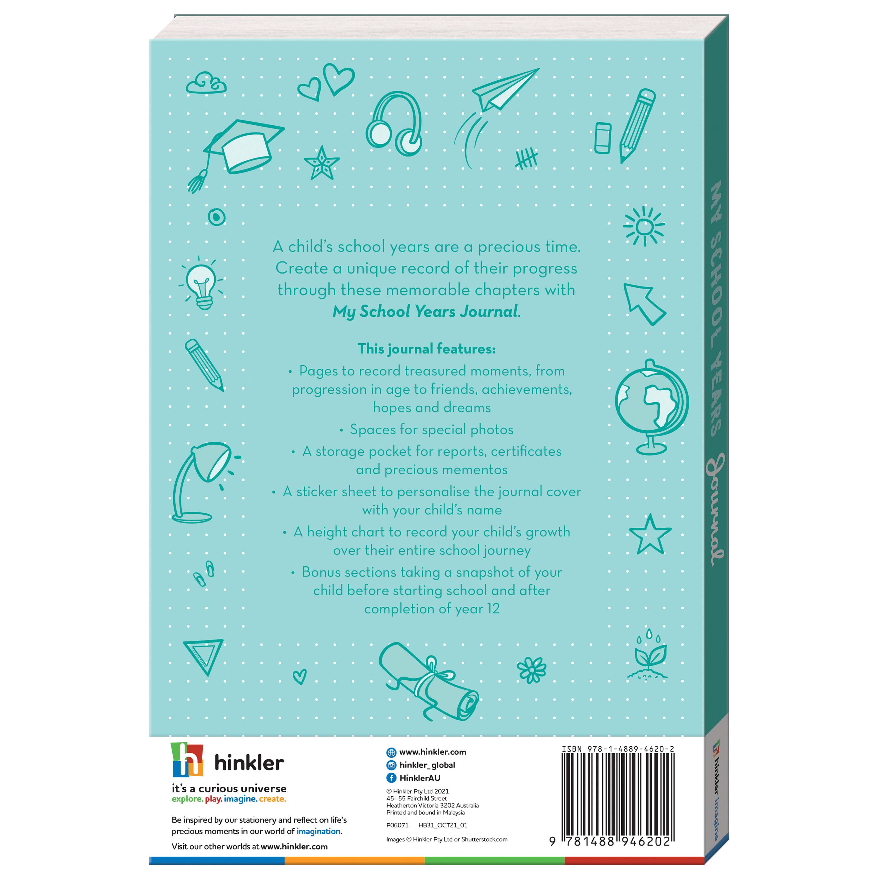 Hinkler Australia - Wholesale Journal/diary - My School Years Journal (Teal ed)4