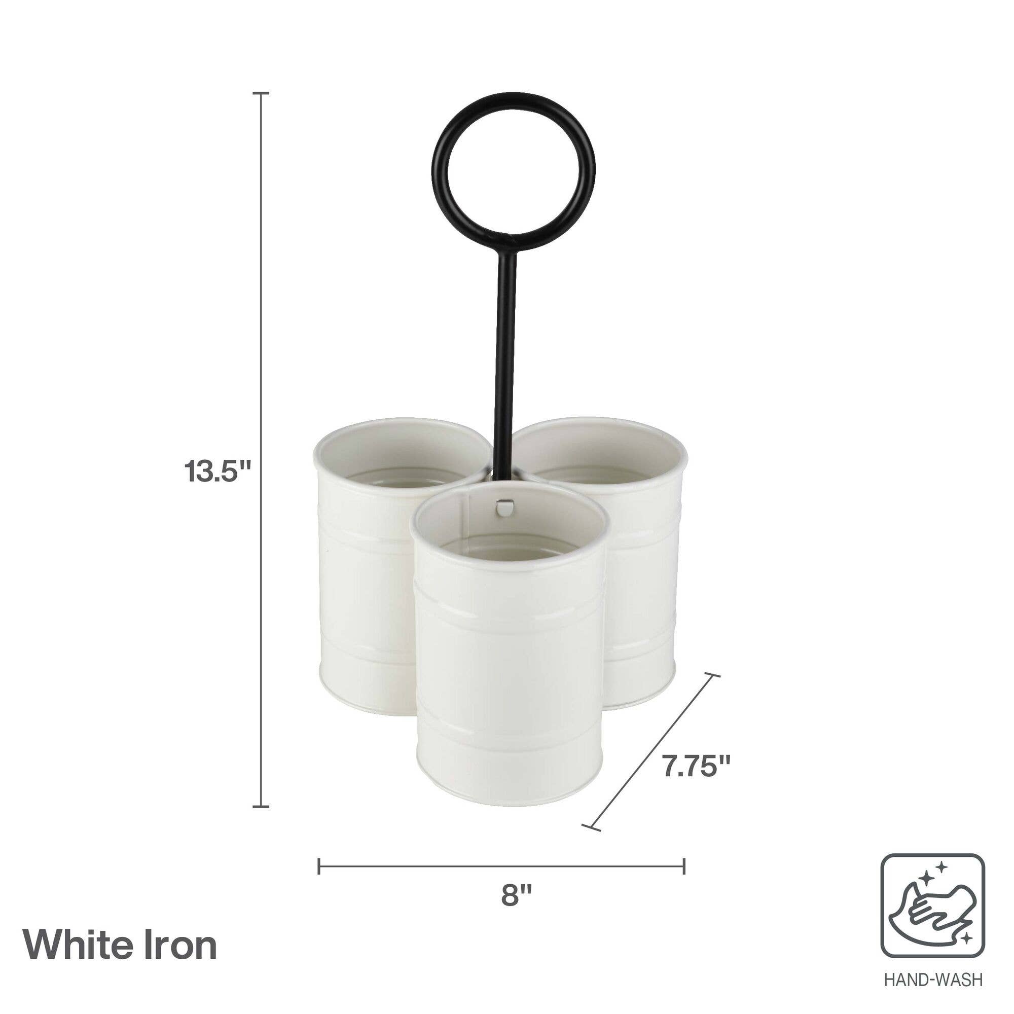 Lifetime Brands Silverwarehouse - Wholesale Flatware Caddy - White Iron Round Cup Caddy5