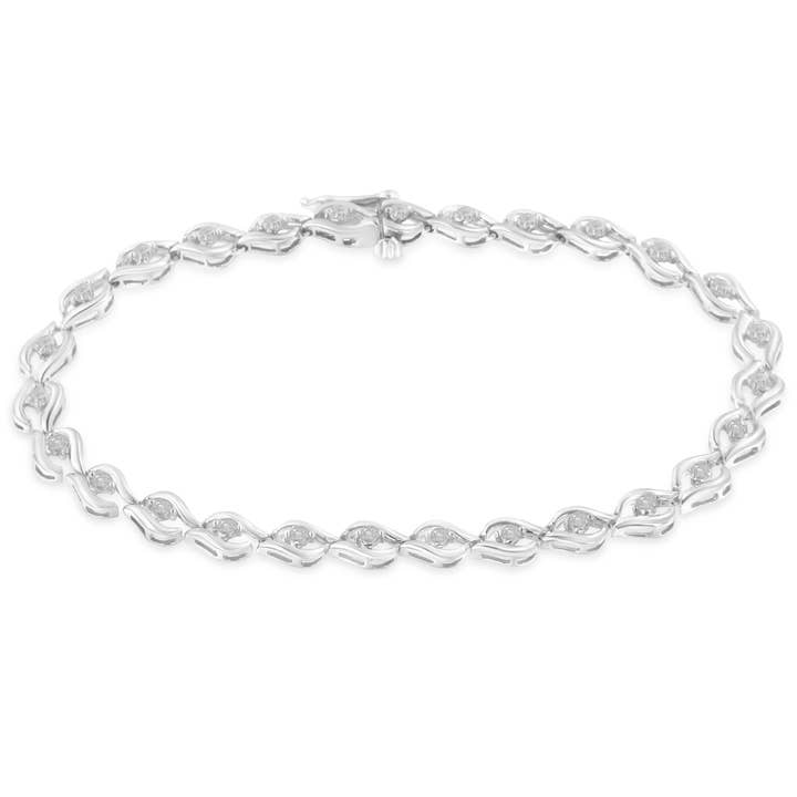Sterling Silver ½ Carat Rose-Cut Diamond Link Bracelet för wholesale av Infinite Jewels