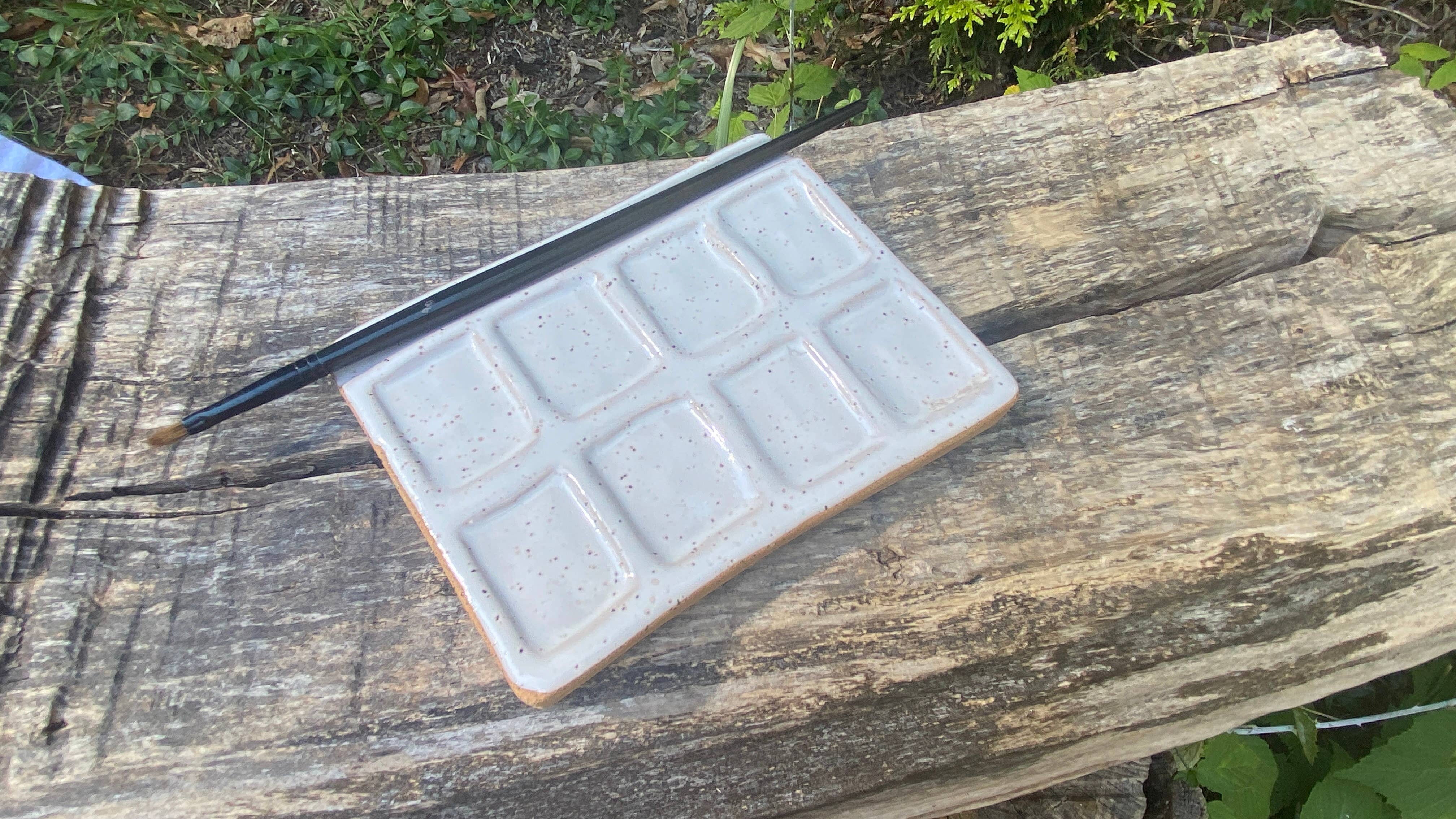 Busy Hands Studio - Vente Palettes/plateaux de mélange - Palette de peinture aquarelle en céramique de taille moyenne à 8 plaques6