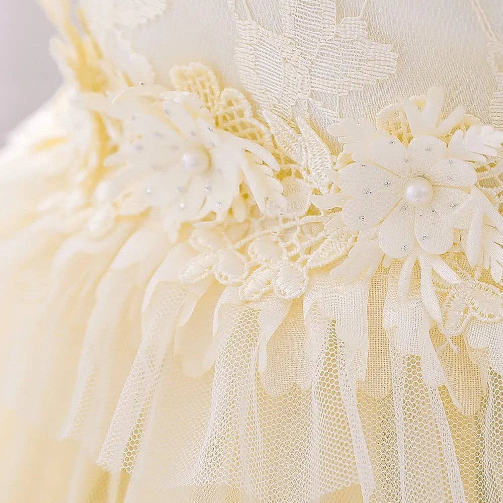 MyKids-USA® - Wholesale Dress - Baby - Newborn Baby Girl Birthday Baptism Dress One Shoulder Puff Sleeves Princess Dress4