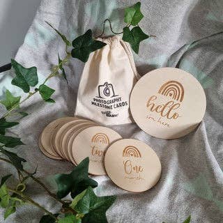 12 month Milestone photography cards for wholesale by Binnie Baby