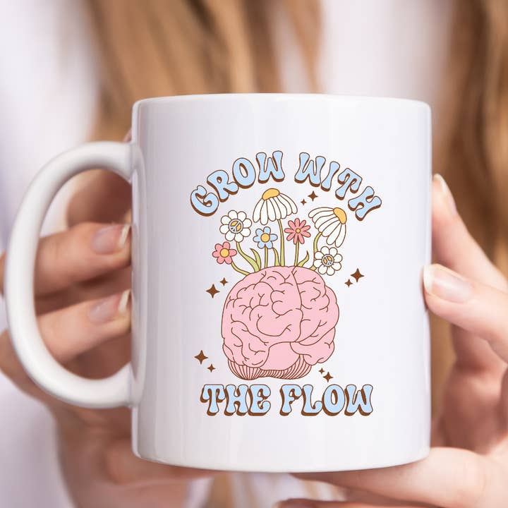 Växa med blomman Mental Health Mugg för wholesale av Mug Boss Inc.