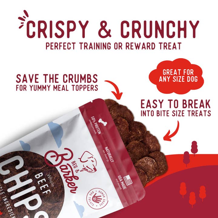 Beg & Barker Premium Dog Treats - Wholesale Pet Treats - Dog - Single Ingredient Beef Chips for Dogs3