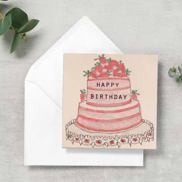 Gift Enclosure Card: Pink Cake -HB for wholesale by Blueberry Road Cards