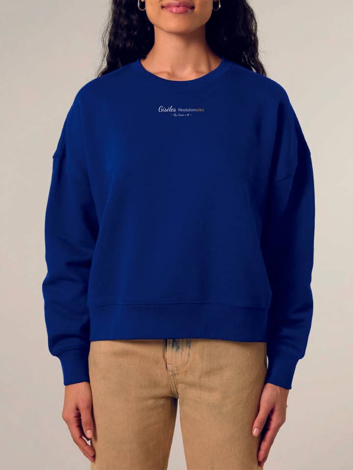 Felpa donna crop in cotone biologico "Gisèles Révolutionnaires" per la vendita all'ingrosso da parte di Jeanne a dit