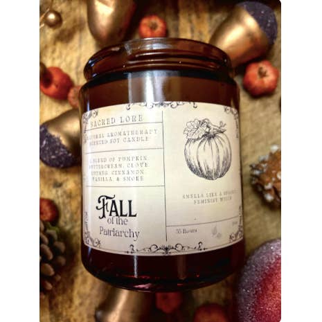 Sacred Lore - Wholesale Jar/Filled Candle - Fall of the Patriarchy Candle, Literary Candle, Bookish Gift6