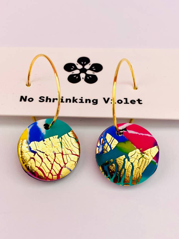 80s - Brincos de Argola em Ouro (Disco Pequeno) por atacado de No Shrinking Violet