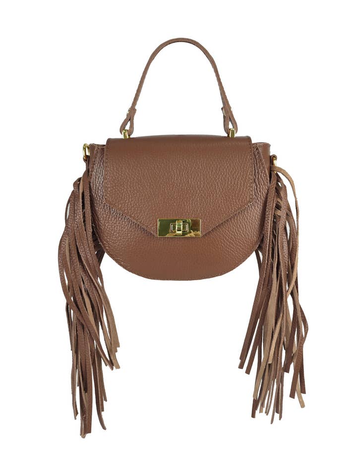 Borsa a mano con frange per la vendita all'ingrosso da parte di Florence Leather