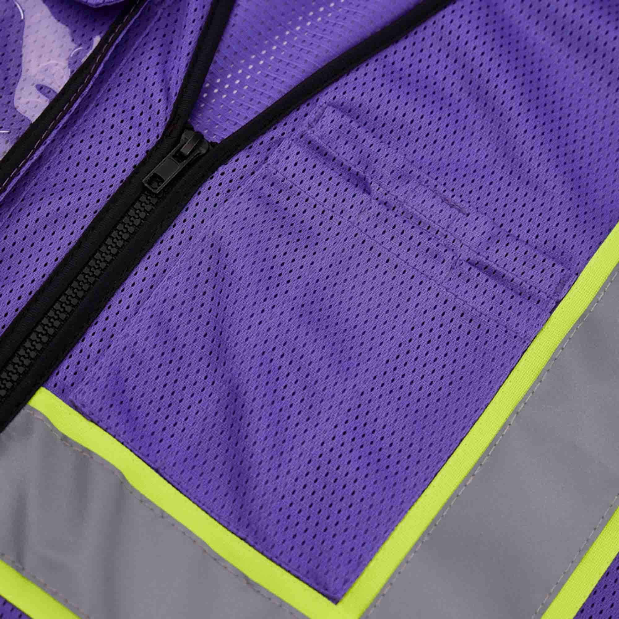 3C Products – wholesale Safety vest – Unisex – SV2590 Deluxe Purple Cool Mesh Safety Vest W/ ID Pocket7