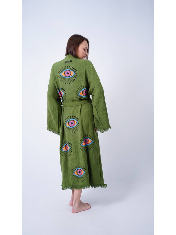 Bodho – Kimono - Mulher por atacado – Artesanal Evil Eye Festival de Boho Kimono, Boho Beachwear3