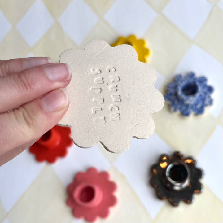 Crunch Supply - Wholesale Candle Holder - Ceramic Flower Taper Candle Holder5