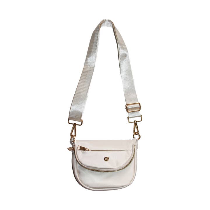 Liten krämfärgad nylon crossbody/bältesväska för wholesale av Lemonbella