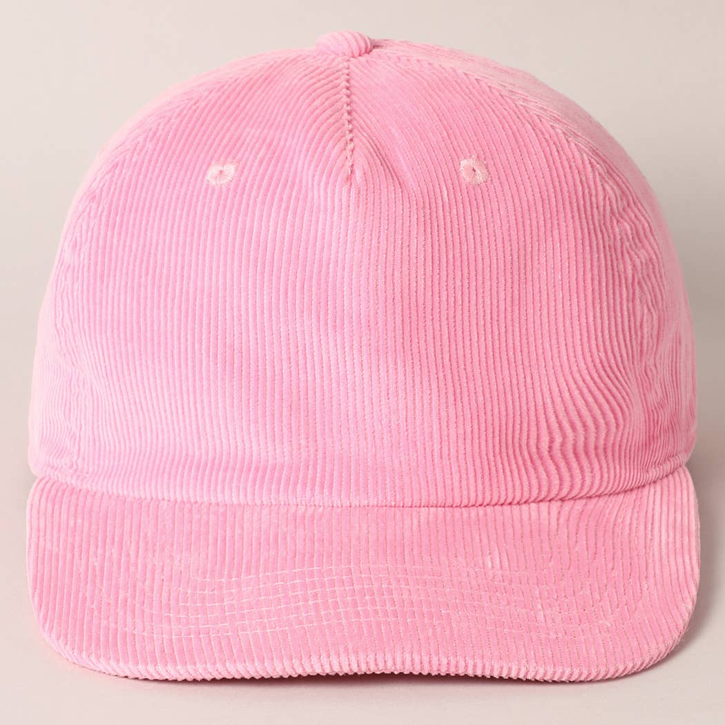 Fashion City – wholesale Baseball cap – Women's – Plain Corduroy Flat Brim Snapback Cap Baseball Hat20