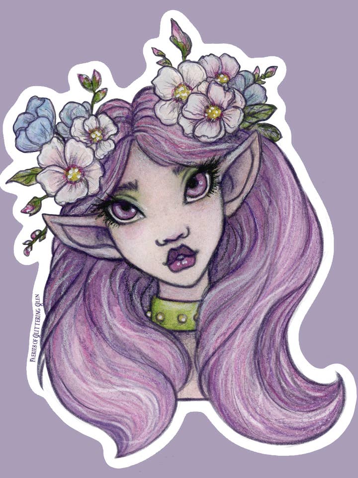 Lilla Spring Faerie fe klistermærke for engroshandel hos Faeries of Glittering Glen