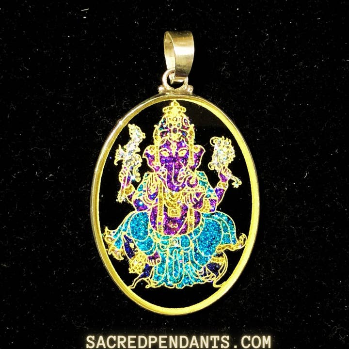 Ganesha Sacred Pendant – Sterling Silver Gemstone Necklace for wholesale by Sacred Pendants
