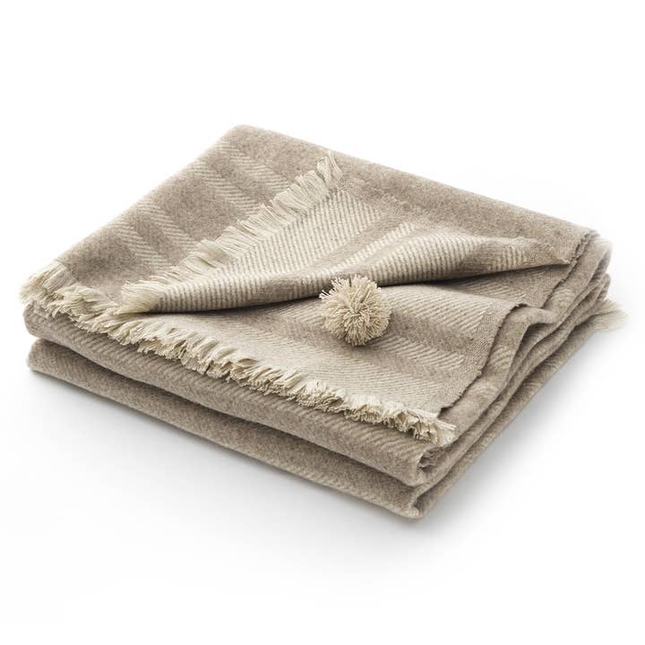 Natural maxi plaid - Cashmere wool - Bajadera - Undyed for wholesale by Bottoli