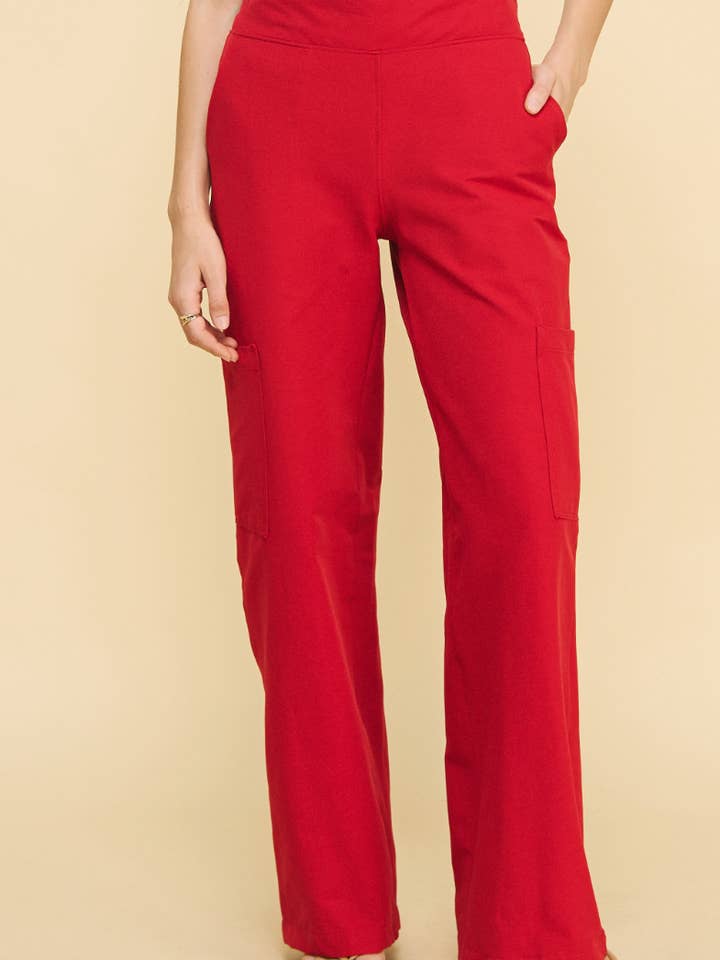 Pantalones Nyssa Cargo ISP1278 rojos para venta al por mayor de If She Loves