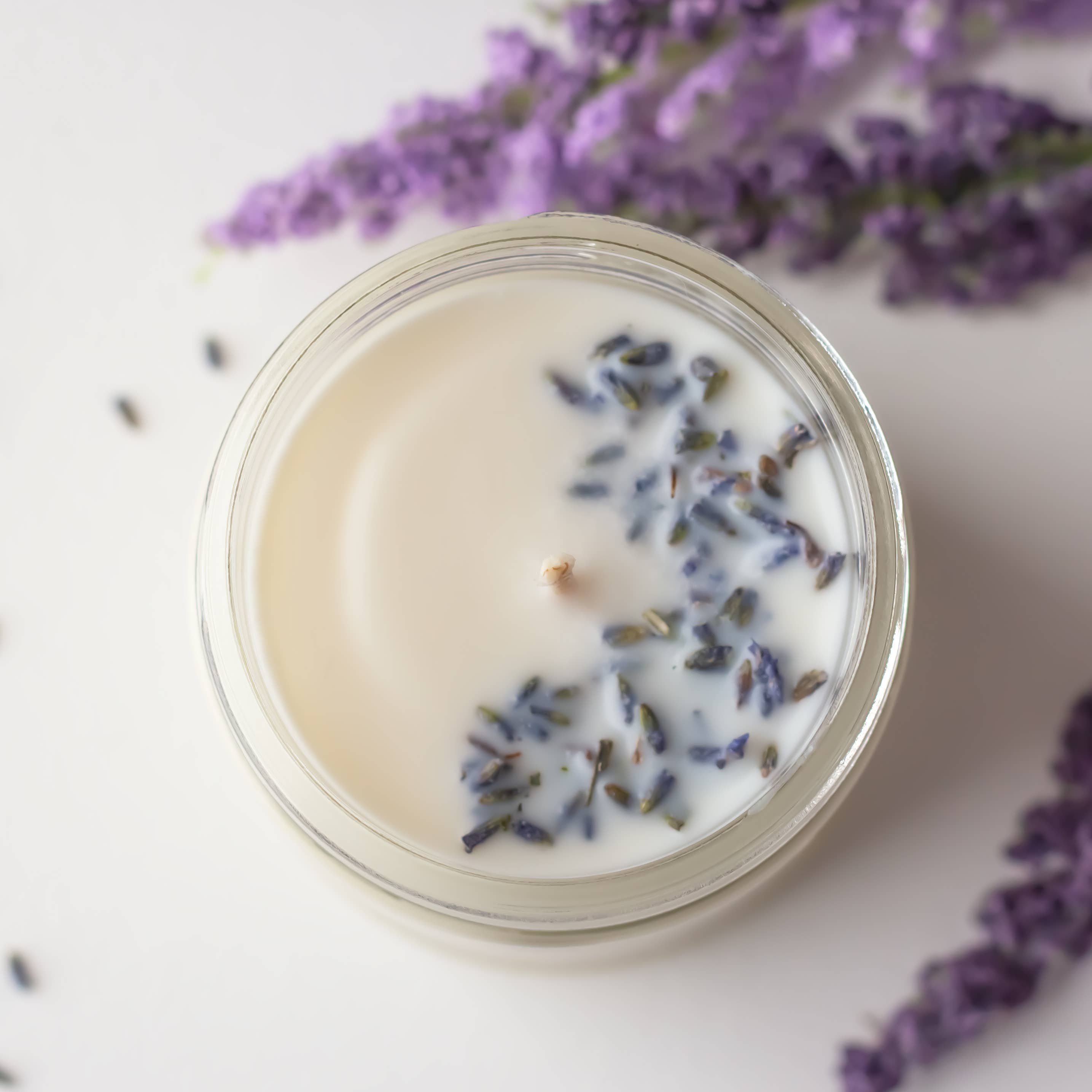 Jarful House - Wholesale Jar/Filled Candle - No Label - Lavender Soy Candle 8oz | No Label / No Brand1