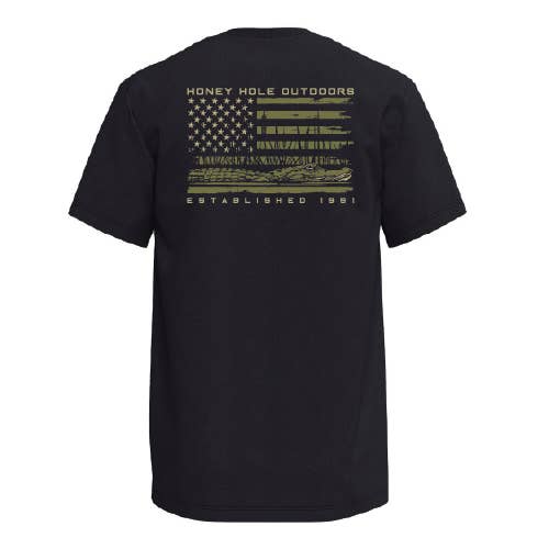 Short Sleeve - Gator Flag - Black for wholesale by Honey Hole Outdoors
