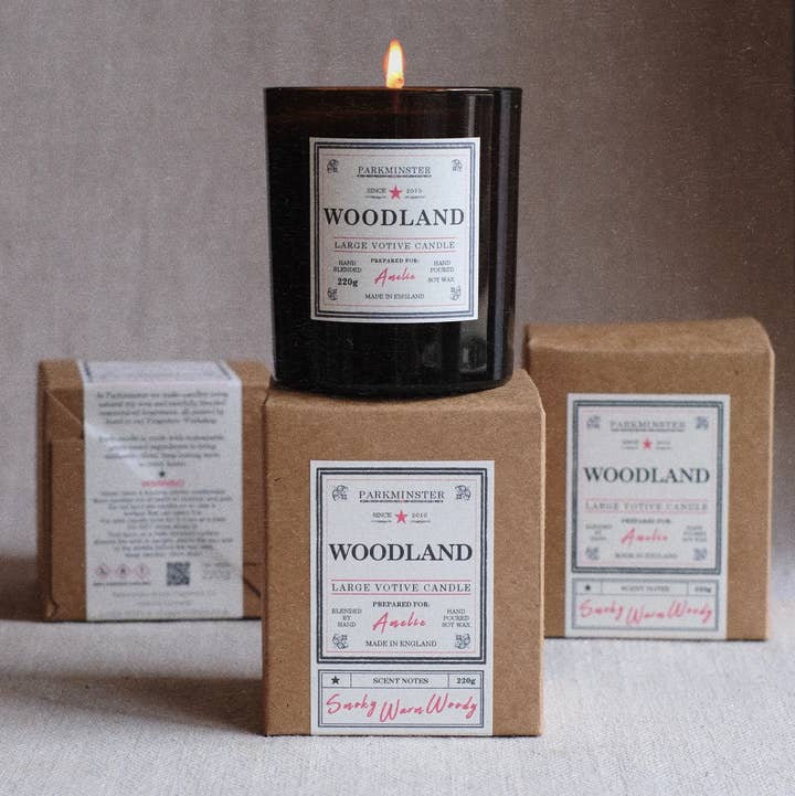 Stort votivlys - Pakke med 4 - Stjernekollektion for engroshandel hos Parkminster Home Fragrance Co