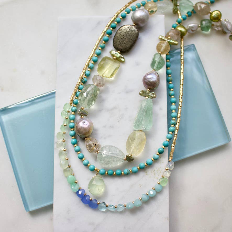 a.v. max - Wholesale Kralen/parelketting - Gefacetteerde Echte Klomp Ketting|9 kleuren10