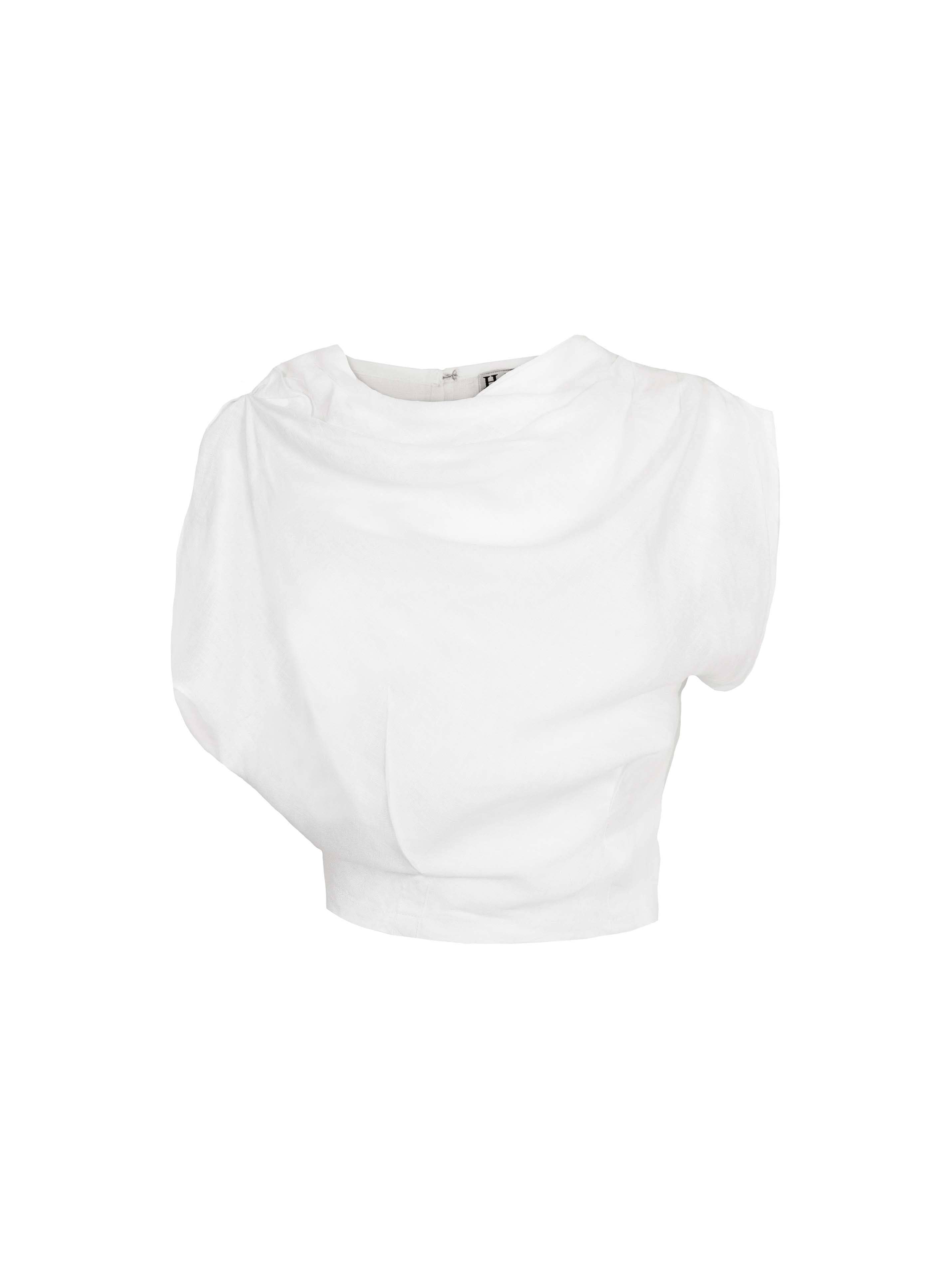 White Rhea Linen Top for wholesale on Faire4