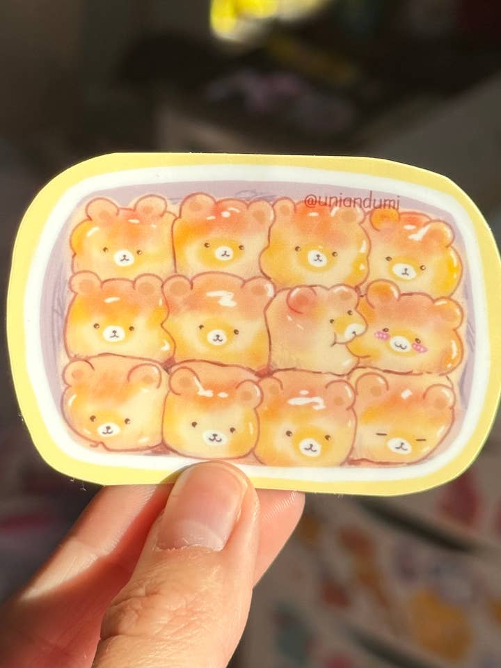 Bread Bear Sticker | Kawaii Stationery, Waterproof for wholesale by Uni & Umi