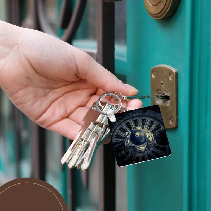 3dRose - Wholesale Keychain - Unisex - 3dRose, Spinner, propeller and an engine hood of a plane in black and white, Key Chain5