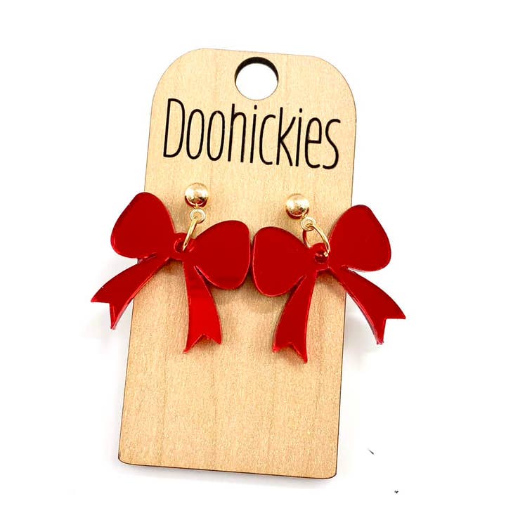 Pendientes colgantes de San Valentín con lazo acrílico Sweetheart para venta al por mayor de Doohickies