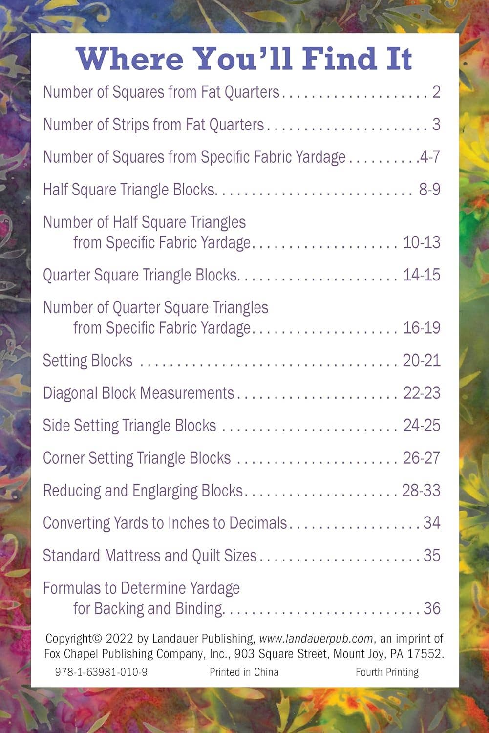 Fox Chapel Publishing - Wholesale Crafts, Hobbies & DIY - No Math Quilt Charts & Formulas2