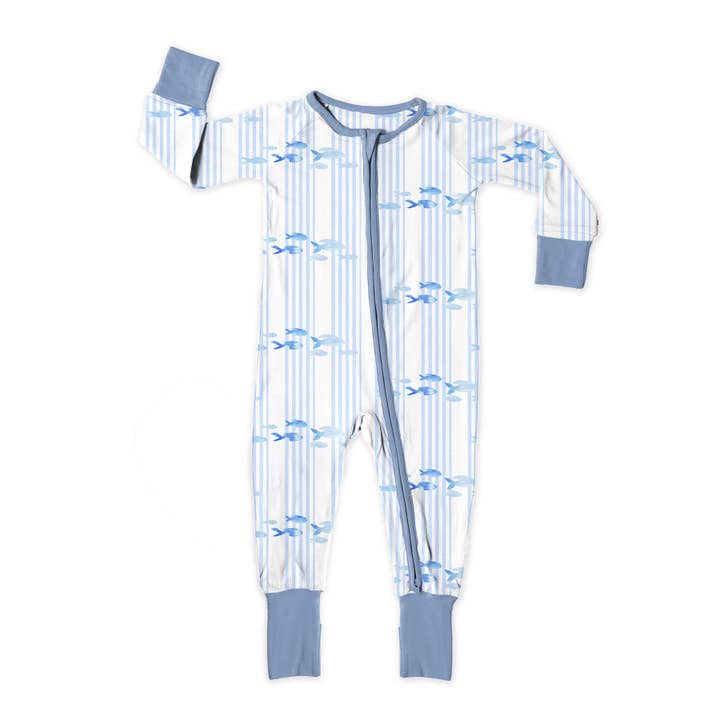 The Navy Knot - Wholesale Sleepsuit - Baby - Bamboo Baby Pajama Nautical Infant Sleepwear Coastal Outfit3