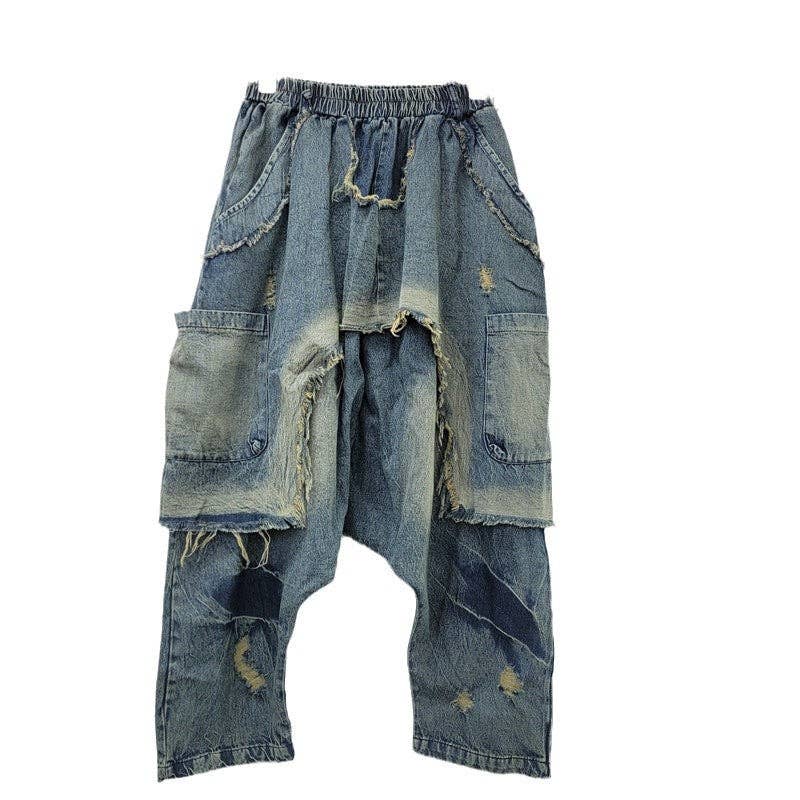Sanyao Fashion - Venta al por mayor Vaqueros - Mujer - Jeans Hip-Hop Patchwork Desgastados M173 – Estilo Callejero Ajustado5