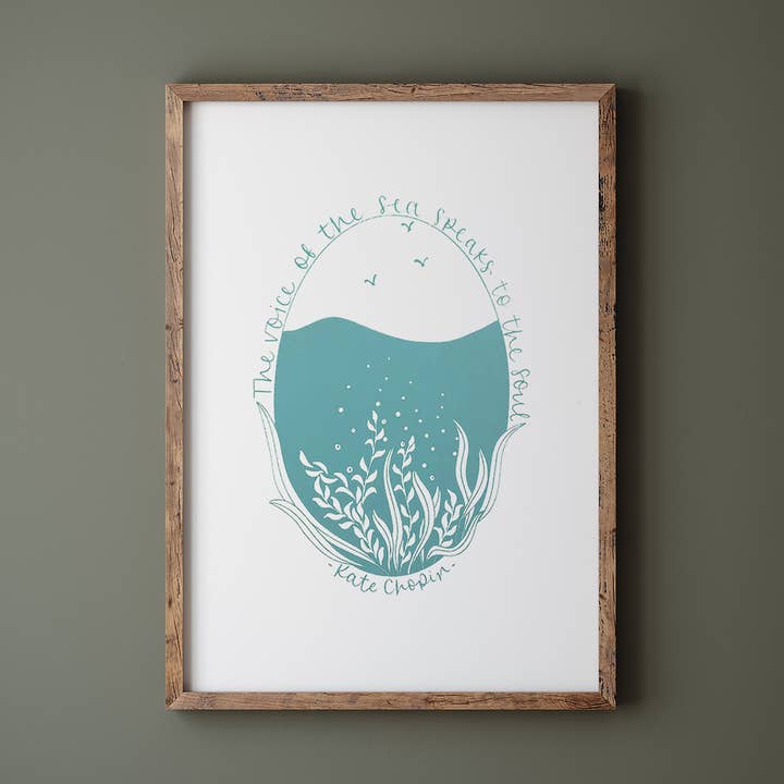 La voce del mare... | Serigrafia A4 | arte da parete per la vendita all'ingrosso da parte di Once upon a Dandelion