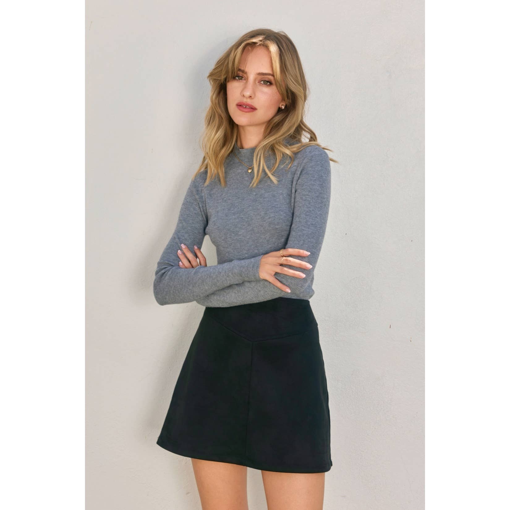 Dress Forum – wholesale Knitted jumper – Women′s – Enough Said Mock Neck Long Sleeve Sweater (1)9