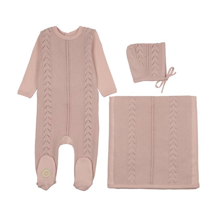 Cable Front Layette Set for wholesale by Mon Tresor Bebe
