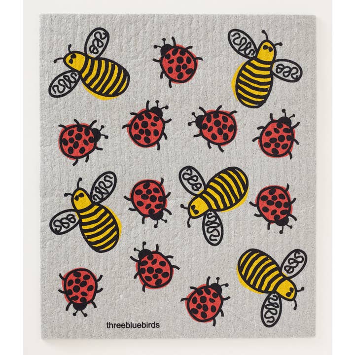 Three Bluebirds Swedish Dishcloths – Engroshandel Køkkenhåndklæde – Bier og Bugs Svensk Karklud